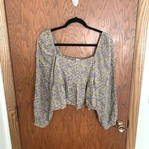 Abound Floral Peplum Blouse
